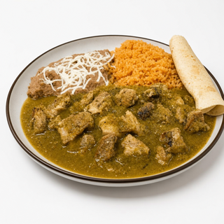 No.10) Pork Chile Verde Plate